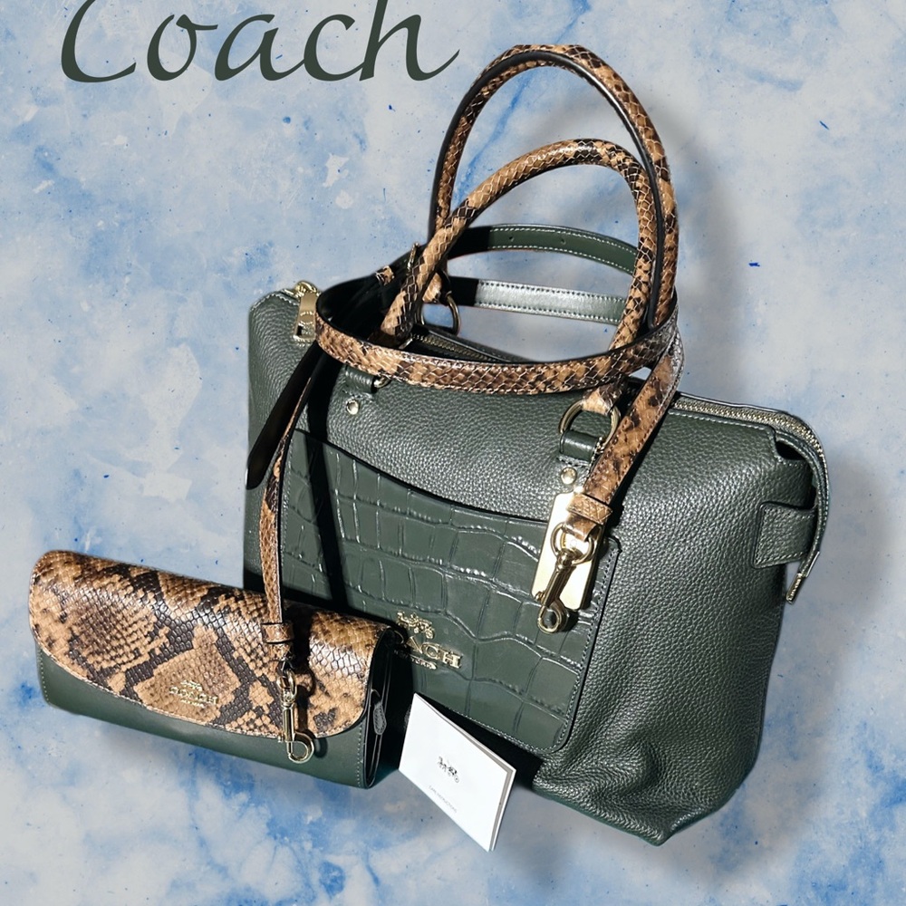 Coach Green and Brown Shoulder Bag Set - Picture 2 of 4